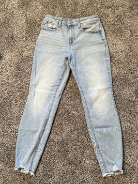 High rise skinny stretch light wash denim blue jeans Edgely by Maurices size 10